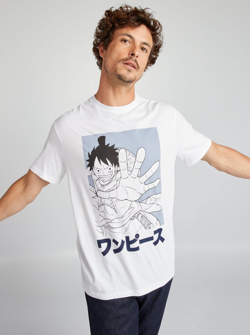 T-shirt com estampado 'One Piece' Branco - Kiabi