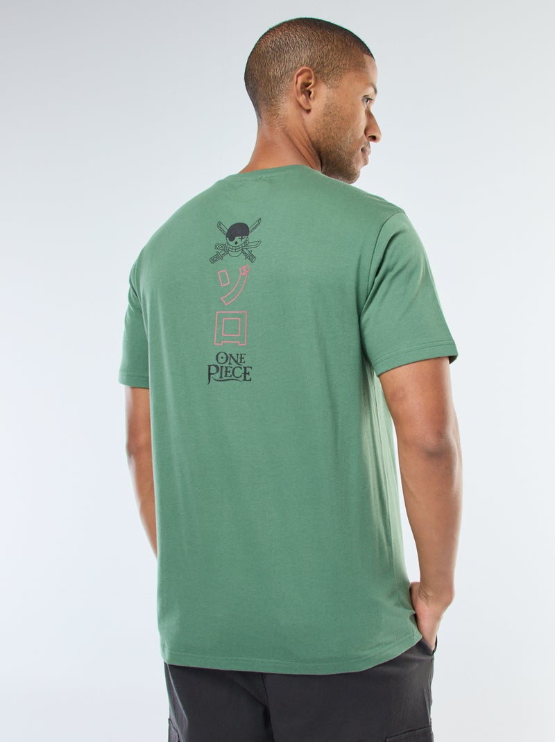 T-shirt com estampado 'One Piece' de manga curta Verde - Kiabi