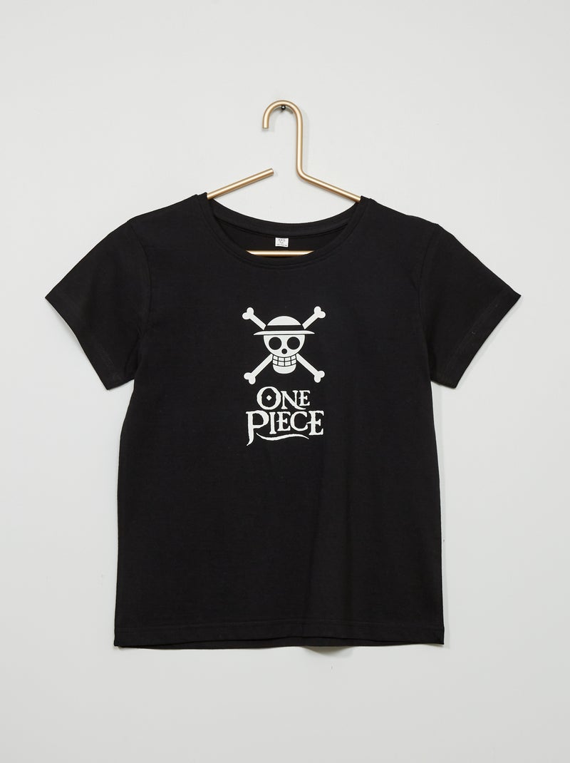 T-shirt com estampado 'One Piece' Preto - Kiabi