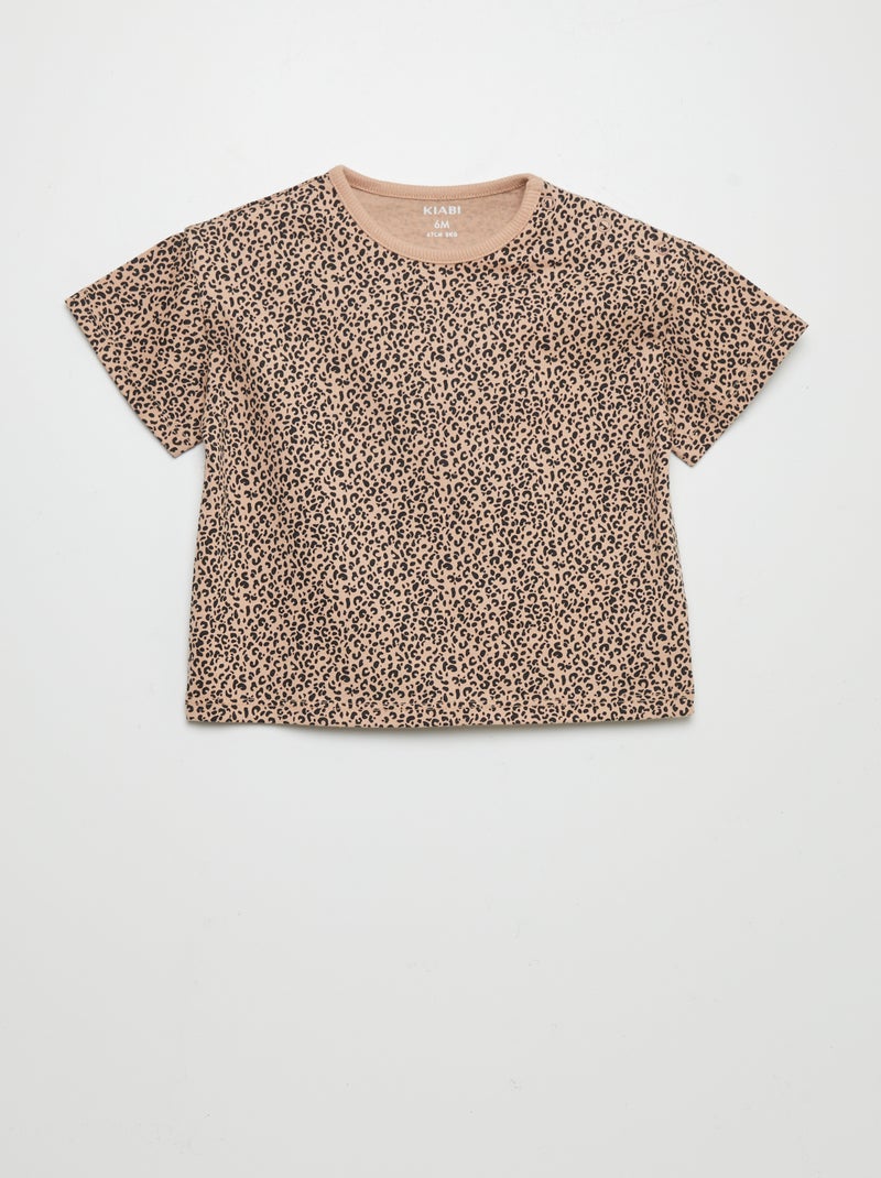 T-shirt com estampado oversize BEGE - Kiabi