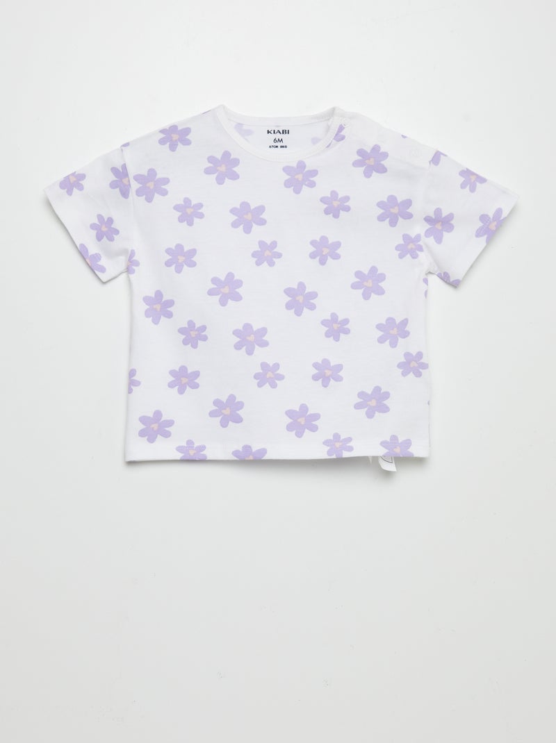 T-shirt com estampado oversize BRANCO - Kiabi