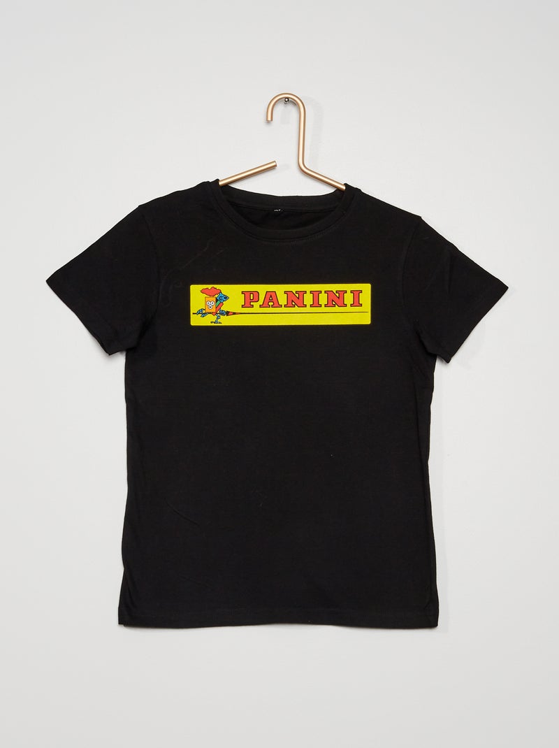 T-shirt com estampado 'Panini' Preto - Kiabi