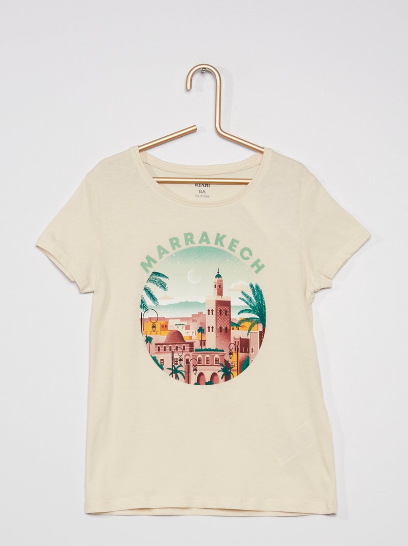T-shirt com estampado 'Pays Basque' BRANCO - Kiabi