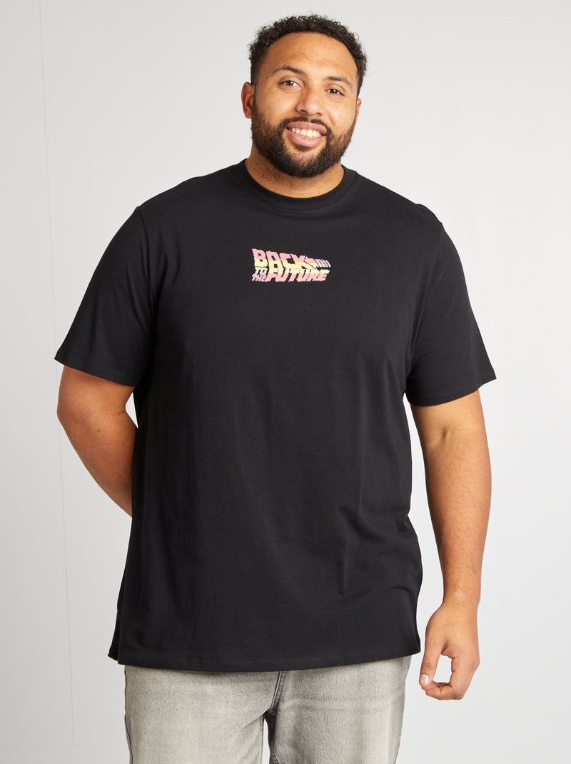 T-shirt com estampado 'Regresso ao Futuro' PRETO - Kiabi
