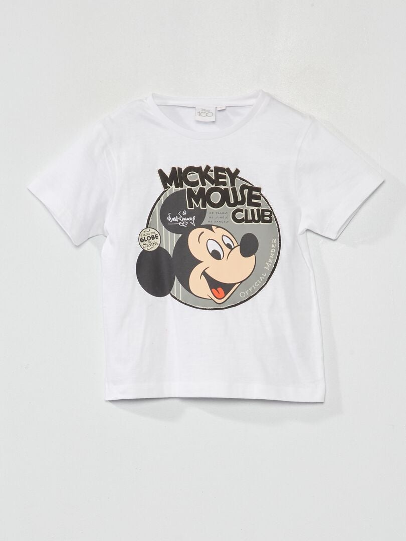 T-shirt com estampado revivalista 'Mickey' Branco - Kiabi