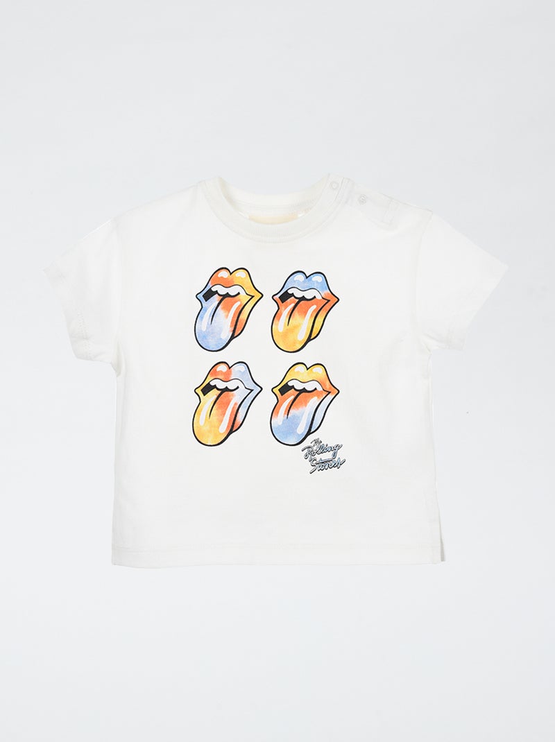 T-shirt com estampado 'Rolling Stones' BRANCO - Kiabi