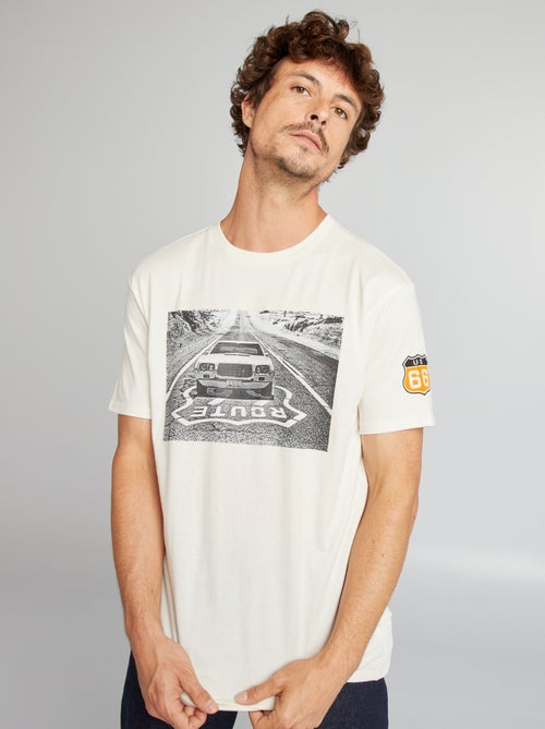 T-shirt com estampado route 66 - Kiabi