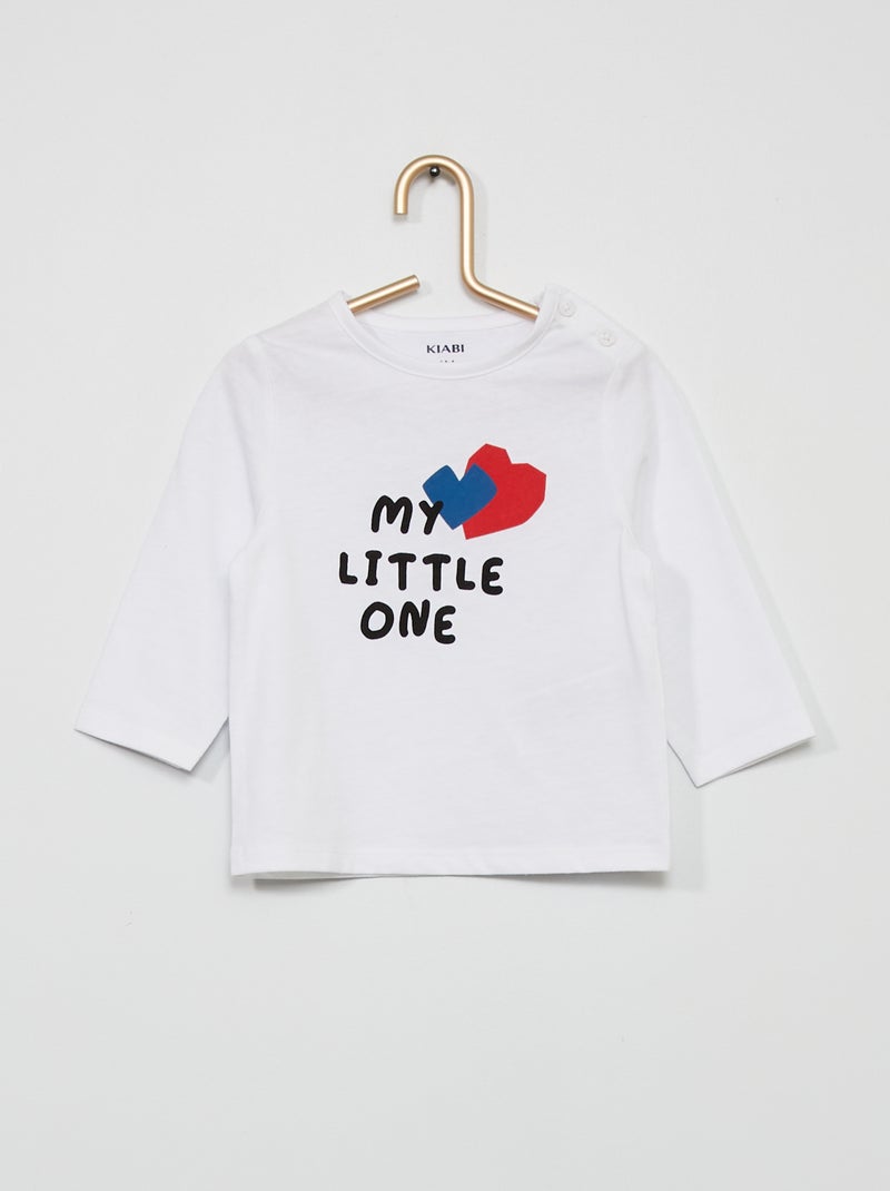 T-shirt com estampado 'Saint-Valentin' BRANCO - Kiabi