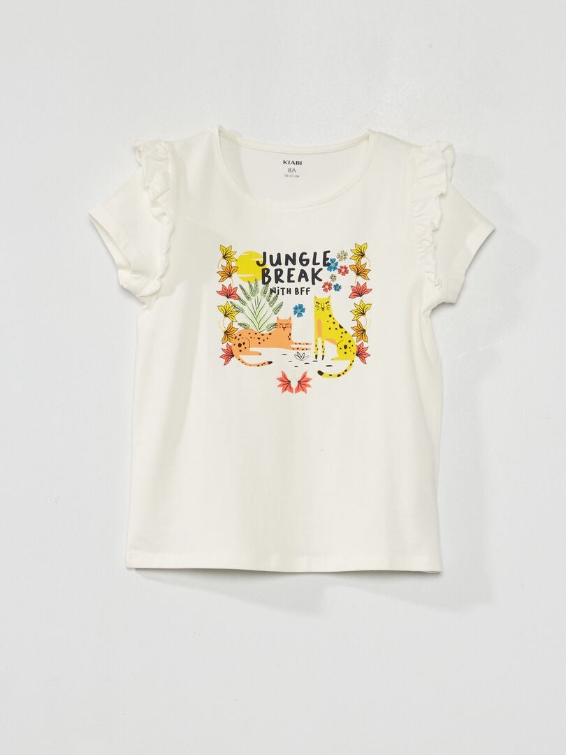 T-shirt com estampado 'Selva' BRANCO - Kiabi