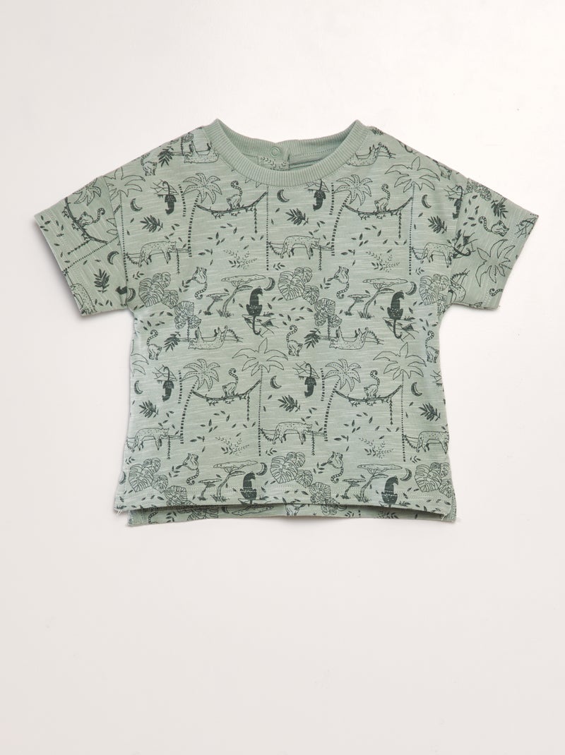 T-shirt com estampado selva VERDE - Kiabi