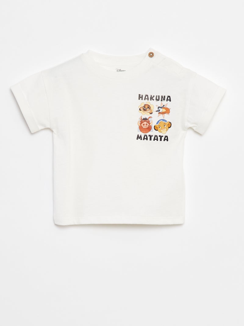 T-shirt com estampado 'Simba' Branco - Kiabi