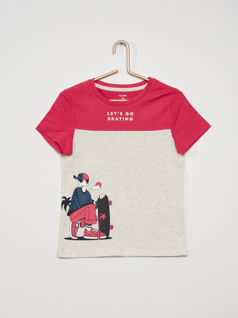 T-shirt com estampado 'skate' ROSA - Kiabi