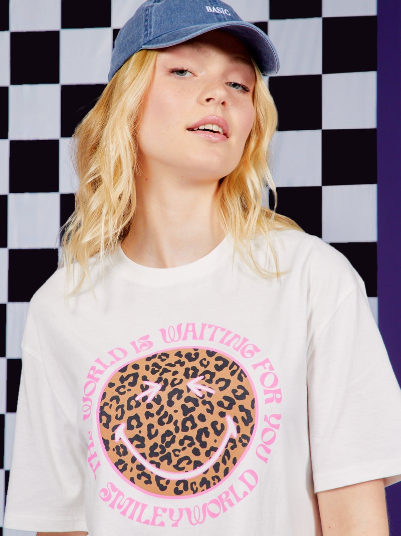 T-shirt com estampado 'SmileyWorld' Branco - Kiabi