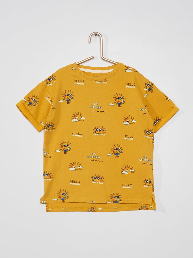 T-shirt com estampado 'sol' AMARELO - Kiabi