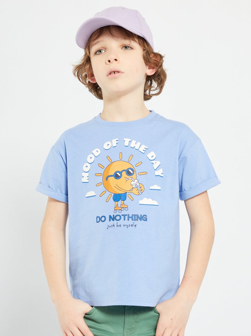 T-shirt com estampado 'sol' AZUL - Kiabi