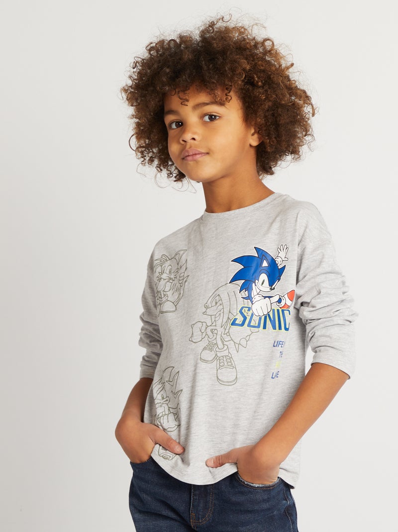 T-shirt com estampado 'Sonic' CINZA - Kiabi
