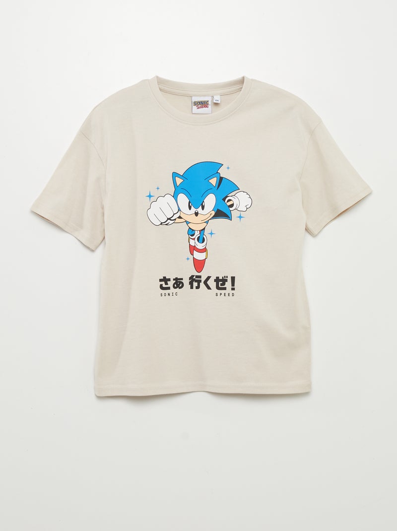 T-shirt com estampado 'Sonic' de manga curta CINZA - Kiabi