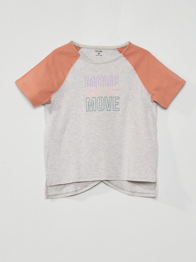 T-shirt com estampado 'sporty' CINZA - Kiabi
