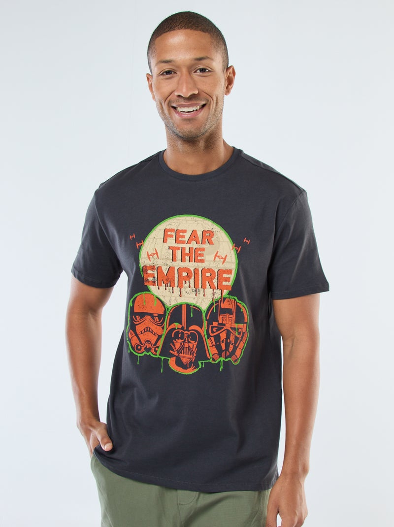 T-shirt com estampado 'Star Wars' de manga curta Cinza - Kiabi