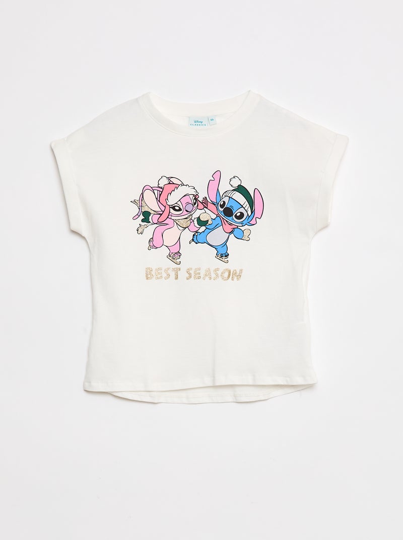 T-shirt com estampado 'Stitch' Branco - Kiabi