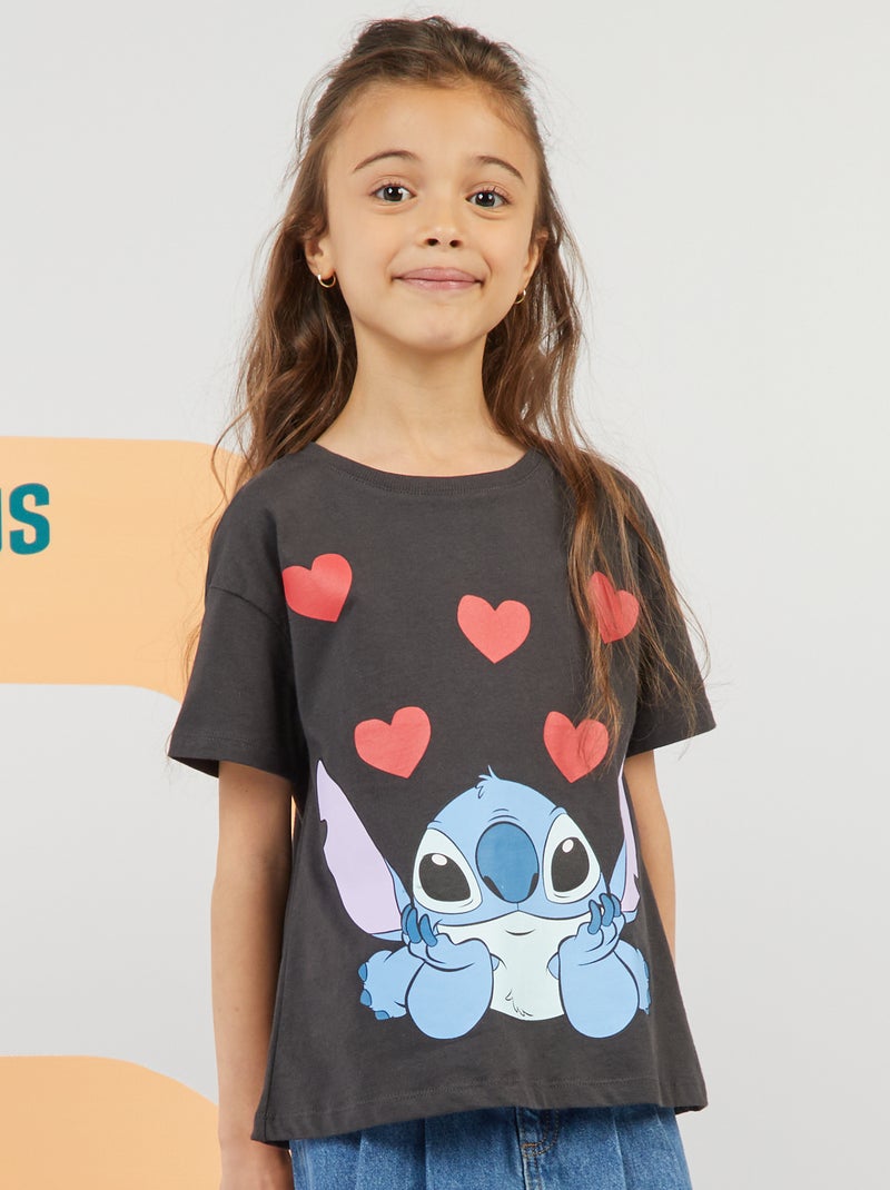 T-shirt com estampado 'Stitch' CINZA - Kiabi