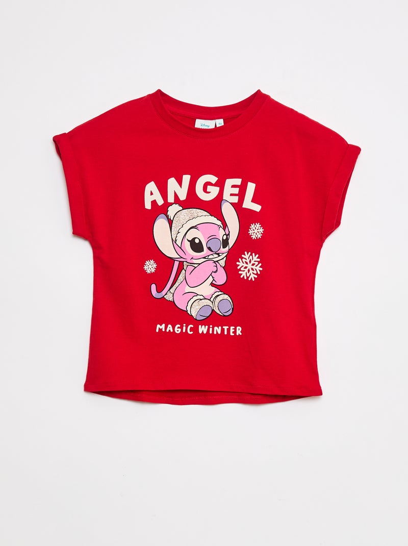 T-shirt com estampado 'Stitch' Vermelho - Kiabi