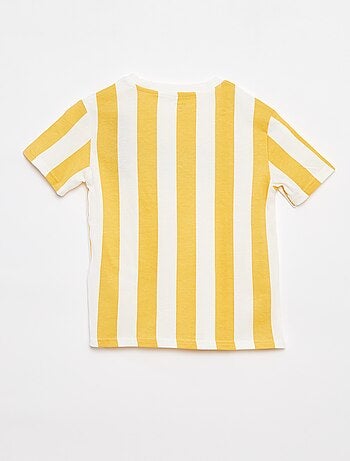 T-shirt com estampado 'summer' de manga curta às riscas