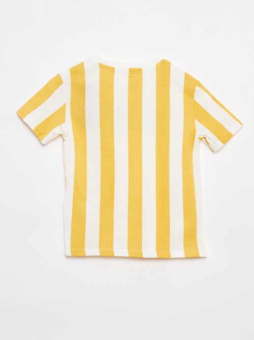 T-shirt com estampado 'summer' de manga curta às riscas - Kiabi