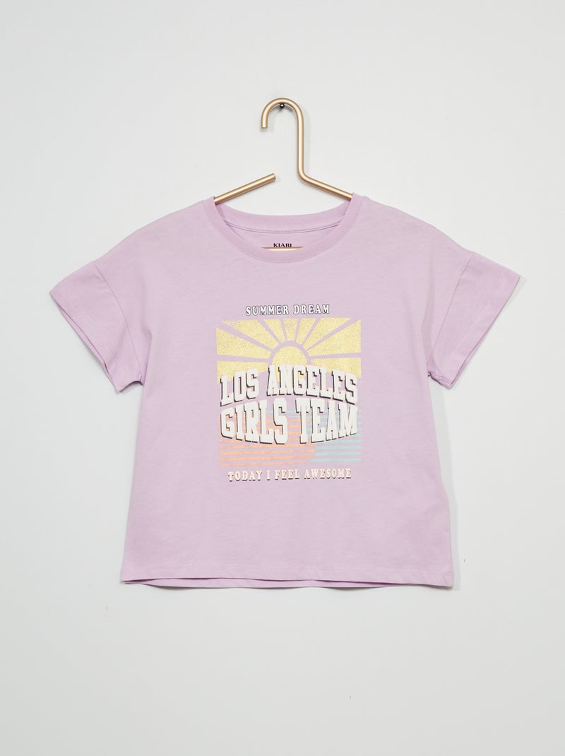 T-shirt com estampado 'Summer Dream' Malva Claro - Kiabi