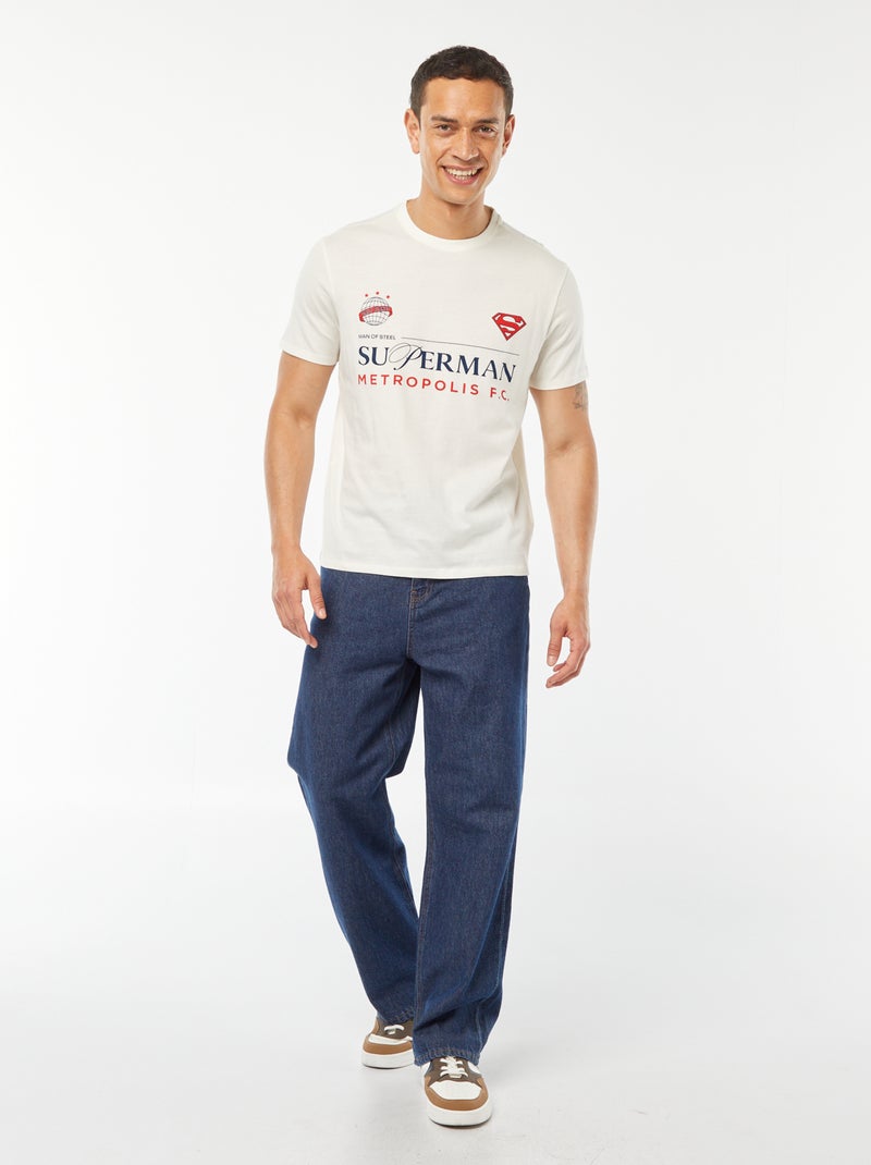 T-shirt com estampado 'Super-Homem' Branco - Kiabi