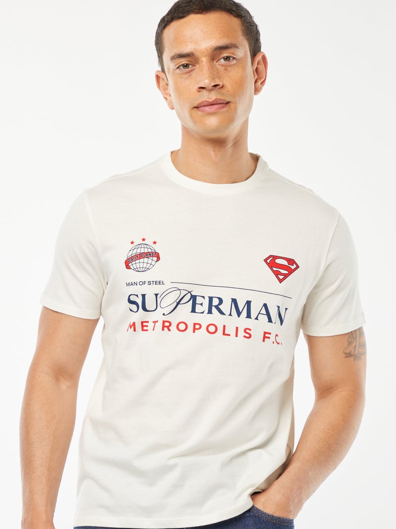 T-shirt com estampado 'Super-Homem' Branco - Kiabi