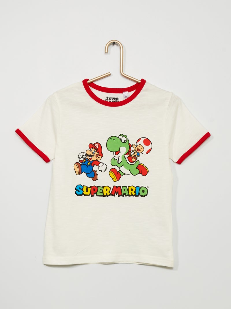 T-shirt com estampado 'Super Mário' Branco - Kiabi