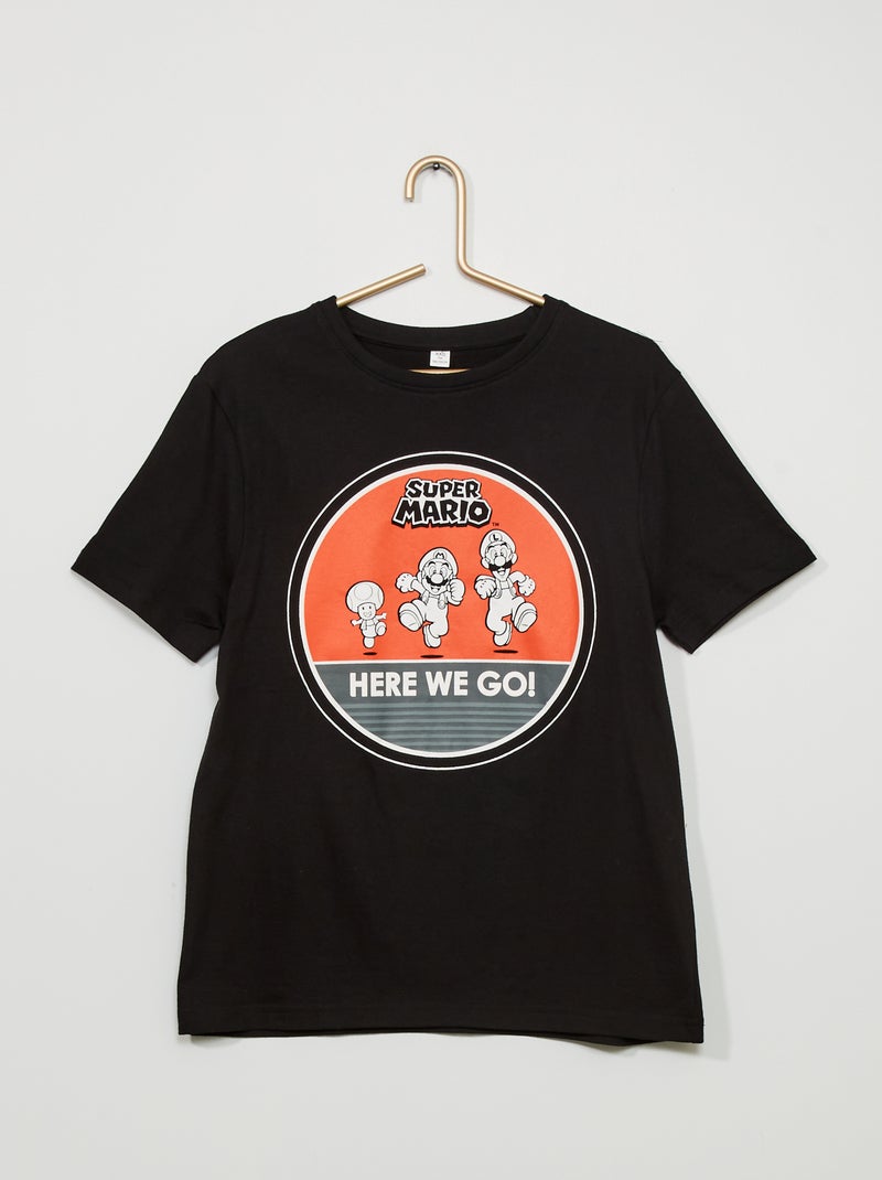 T-shirt com estampado 'Super Mário' Preto - Kiabi