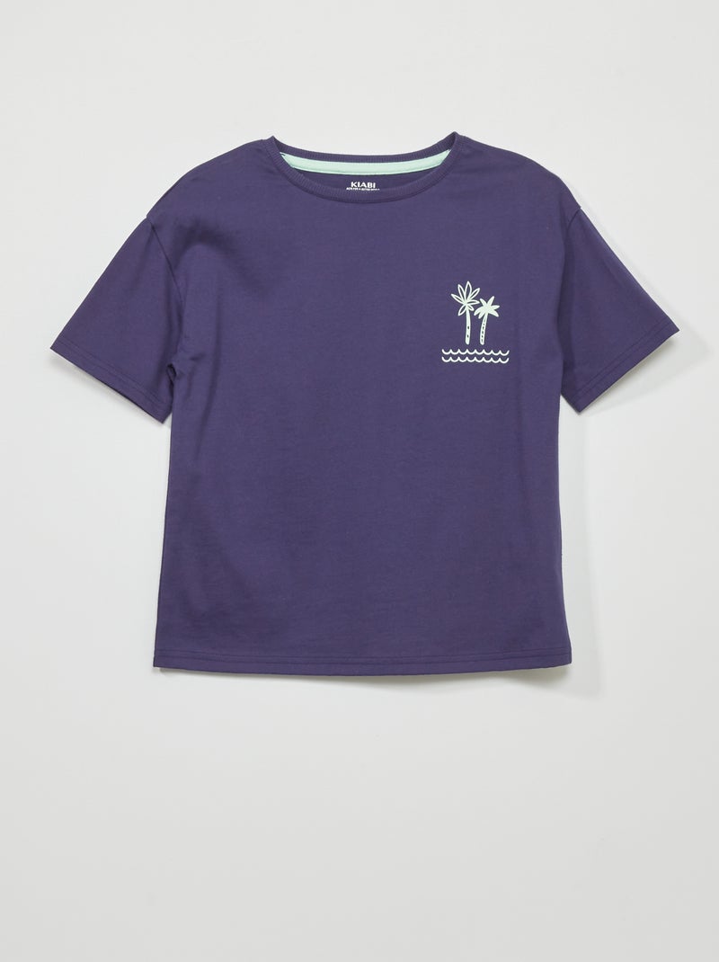 T-shirt com estampado 'Surf' 'Havai' BRANCO - Kiabi