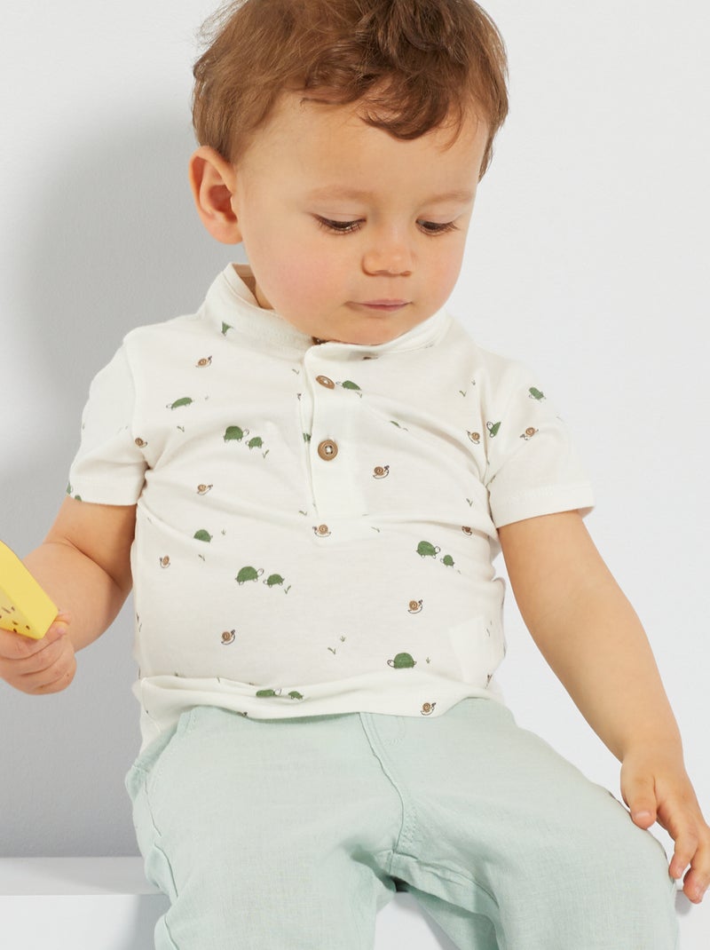 T-shirt com estampado 'tartarugas' BRANCO - Kiabi