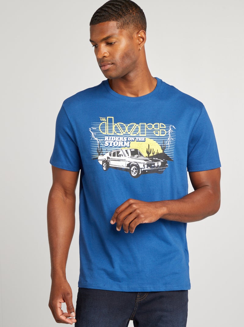 T-shirt com estampado 'The Doors' AZUL - Kiabi