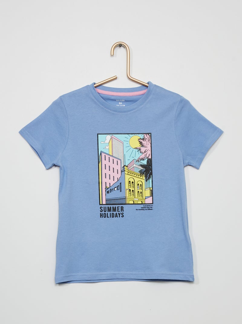 T-shirt com estampado 'Tigre' AZUL - Kiabi