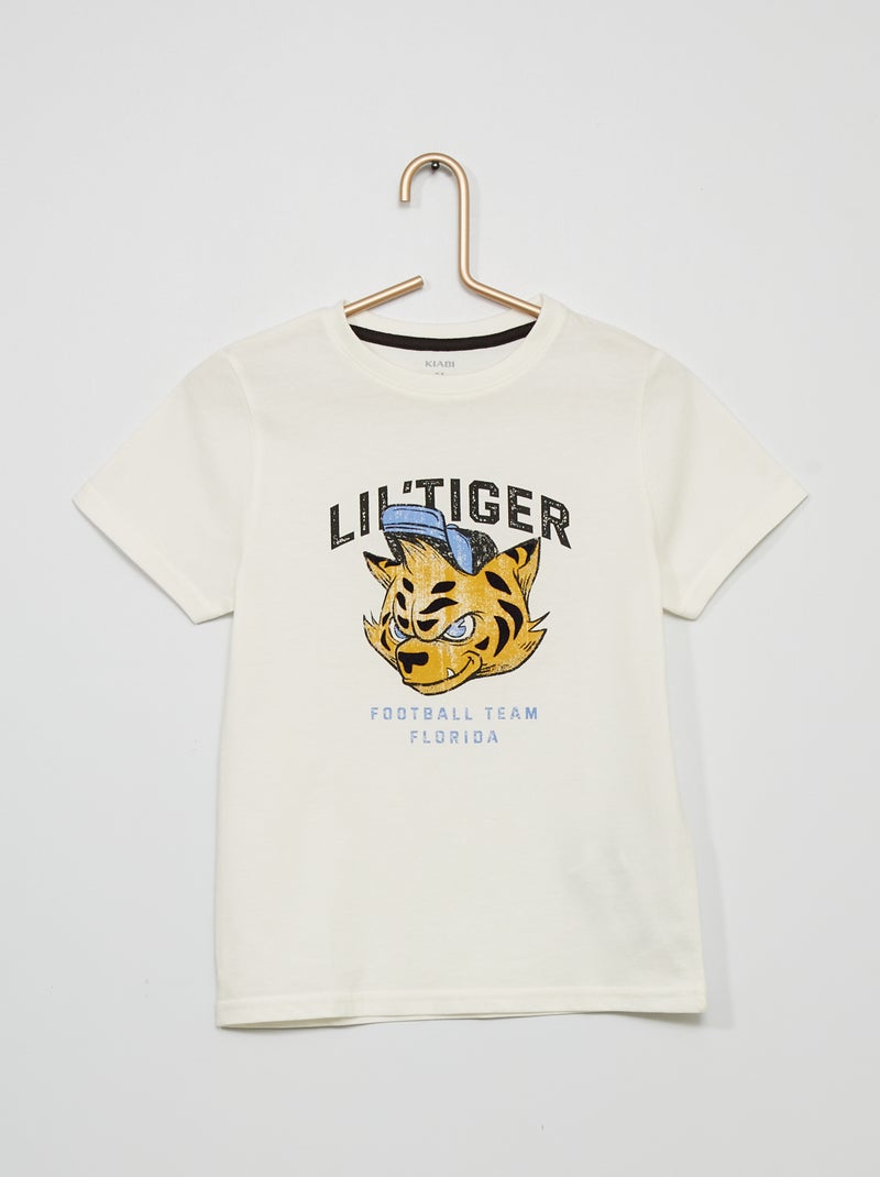 T-shirt com estampado 'Tigre' BRANCO - Kiabi