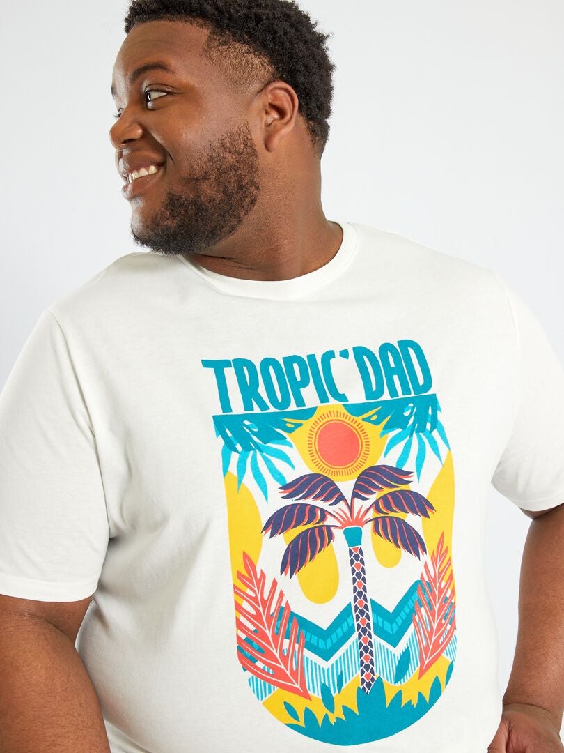 T-shirt com estampado 'trópico' BRANCO - Kiabi