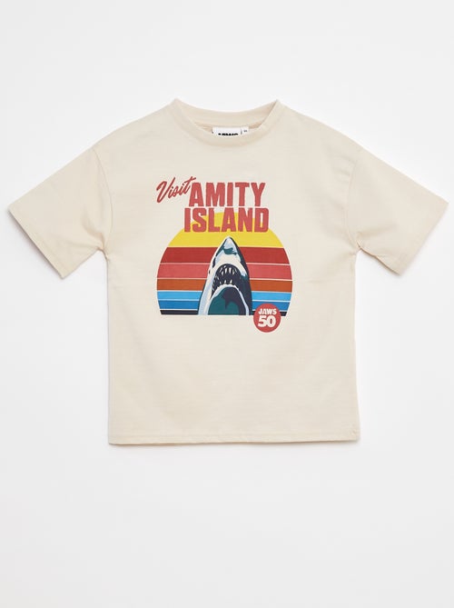 T-shirt com estampado 'Tubarão' - Kiabi