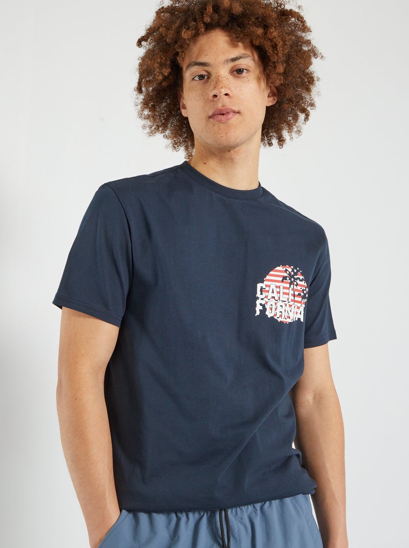 T-shirt com estampado 'USA' AZUL - Kiabi