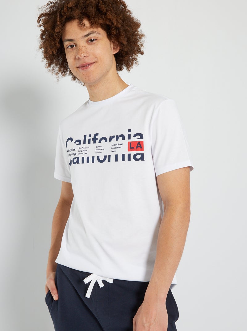 T-shirt com estampado 'USA' BRANCO - Kiabi