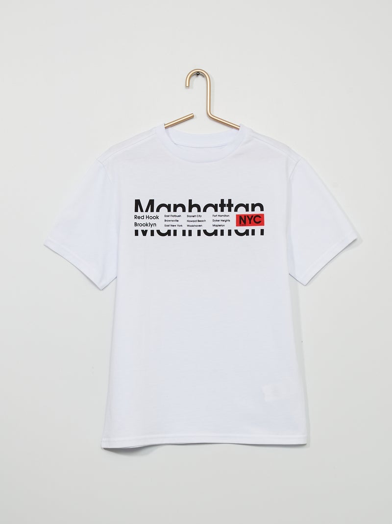 T-shirt com estampado 'USA' BRANCO - Kiabi