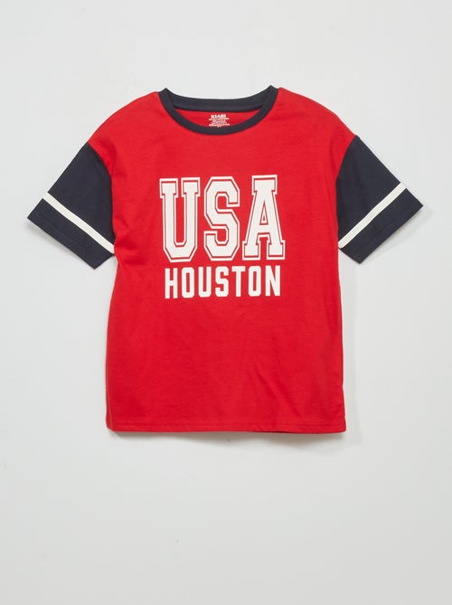 T-shirt com estampado 'USA' 'Houston' - Kiabi