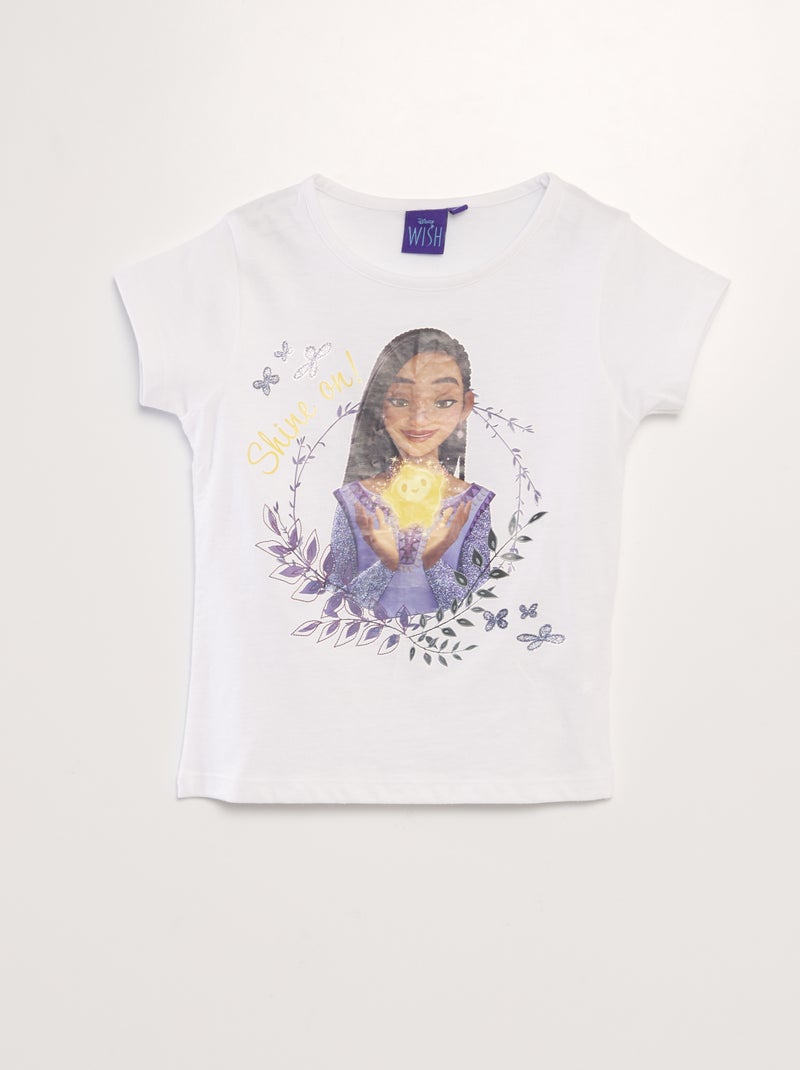 T-shirt com estampado 'Wish' Branco - Kiabi
