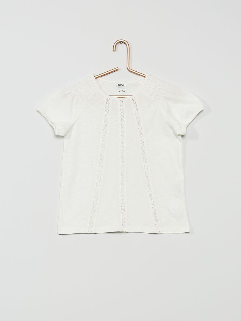 T-shirt com favos de mel Branco - Kiabi