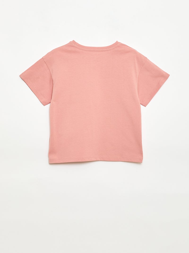 T-shirt com flores em macramé Rosa - Kiabi