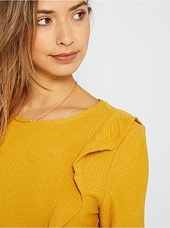 T-shirt com folhos - Kiabi