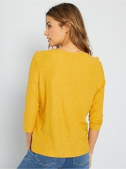 T-shirt com folhos - Kiabi