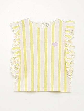 T-shirt com folhos